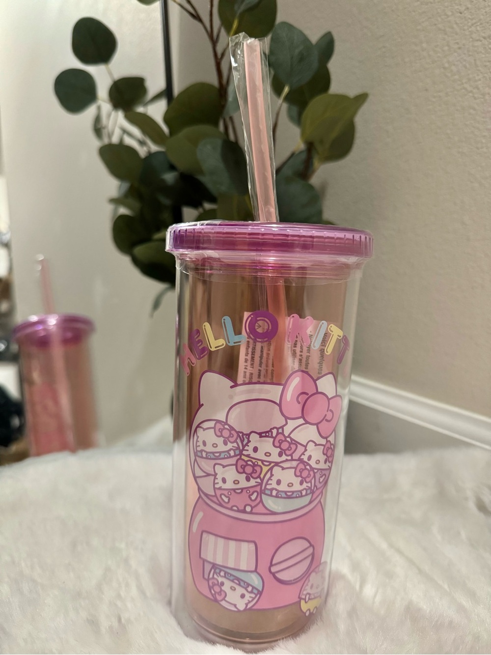 Hello Kitty Light Purple Acrylic Party Tumbler with Straw